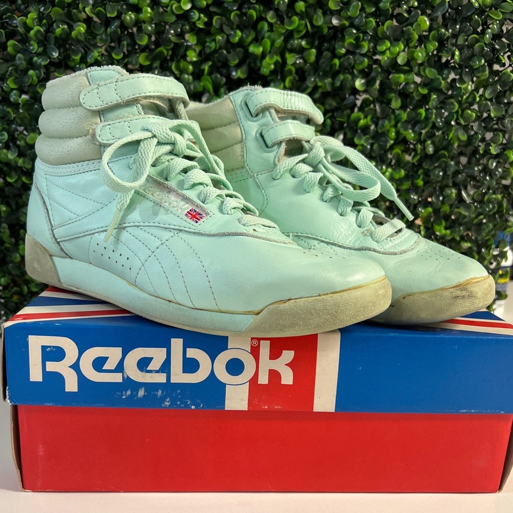 Vintage Reebok Freestyle High Top Womens Color Mint Size 7.5